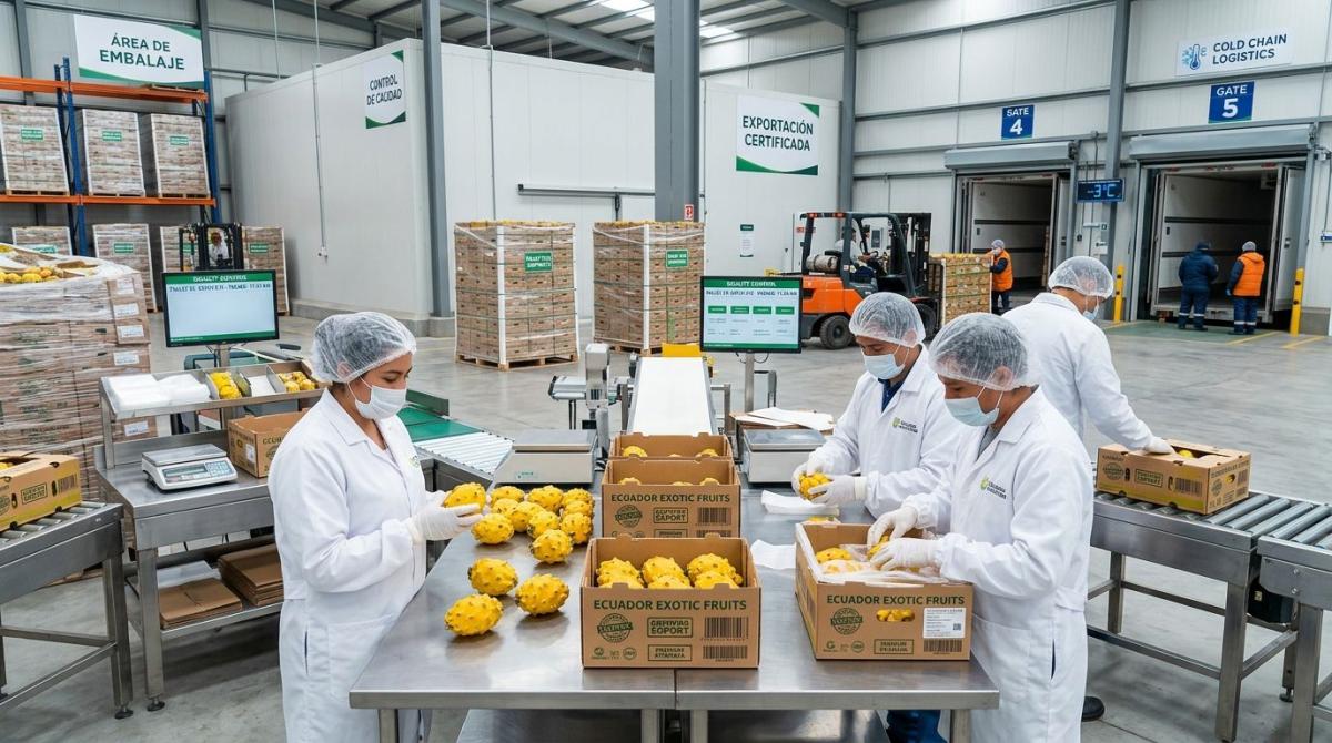 Planta de empaque certificada de Grupo Frutilami en Ecuador